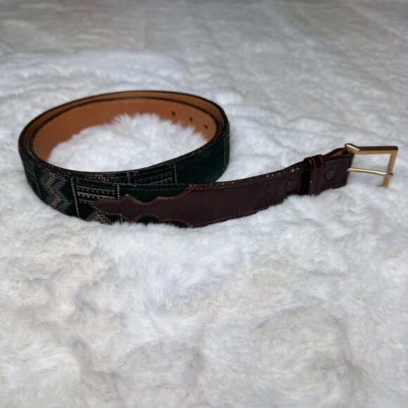 Lucchese Accessories - Lucchese Western Cowgirl Southwestern Buckle Belt Vintage Leather Size 36 BLAA37